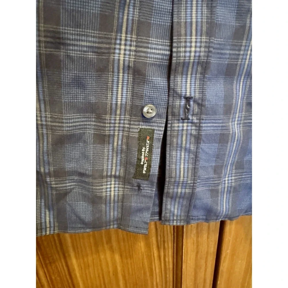 Marmot Eldridge Men's Shirt Blue Plaid Quick Dry Button Front Outdoor Size Small